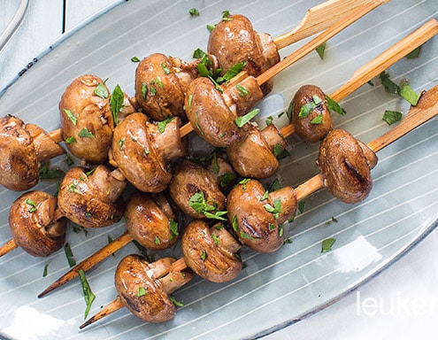 vegetarisch van de barbecue champignons