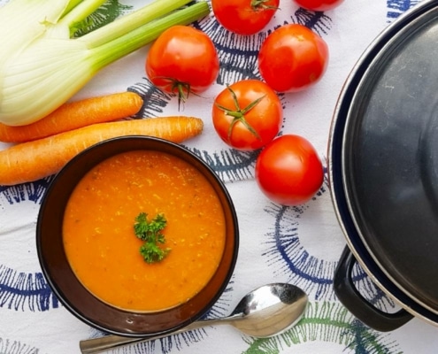 geroosterde tomatensoep met venkel
