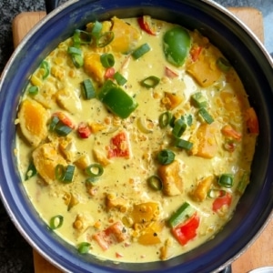 vegetarische pompoenstoof met linzen en paprika