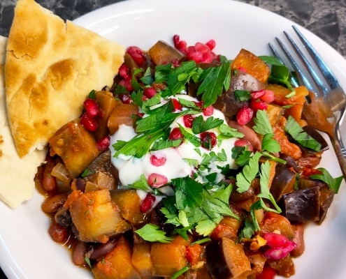 recept aubergine stoofschotel